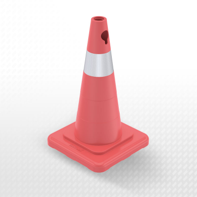 ZT502804R1 - 50 cm PVC TRAFFIC CONE - SINGLE REFLECTIVE