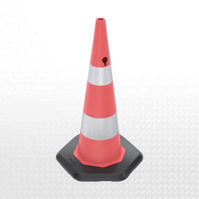 ZT902808A6R2 - 90 cm PVC TRAFFIC CONE - DOUBLE REFLECTIVE
