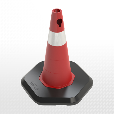 ZT501508A6R1 - 50cm PPC BODY - PVC BASE TRAFFIC CONE (Single reflective)